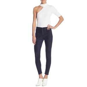 David Lerner Front Zip Faux Suede Leggings